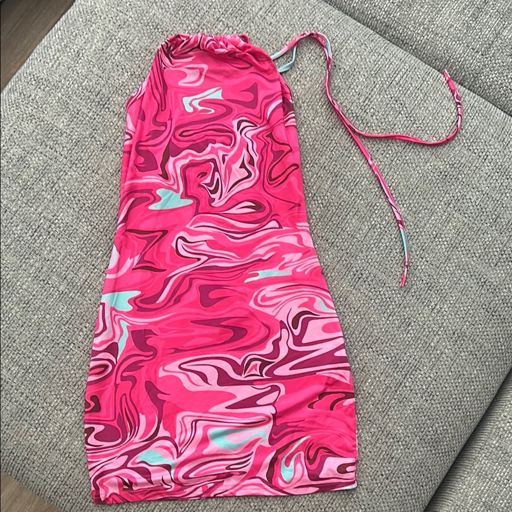 Vibrant Pink Swirl Women’s Dress